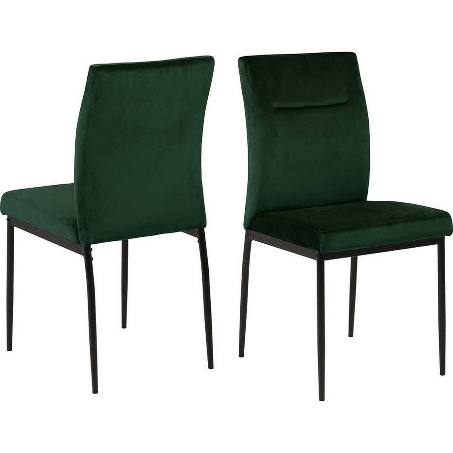 mutoni Chaise de salle à manger Tissu vert foncé Métal noir 45x90.5  