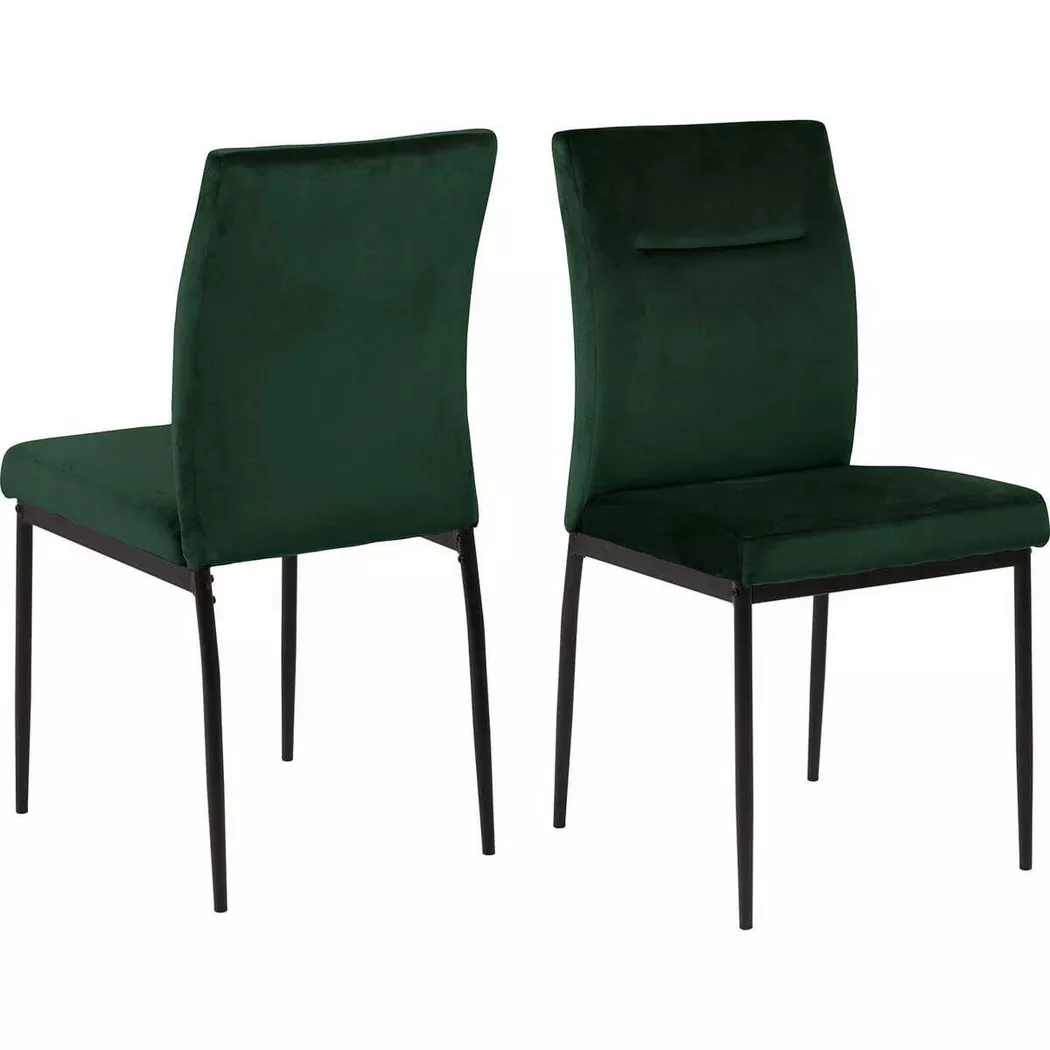 ACTONA GROUP Esszimmerstuhl "Doris" (Set) 2 Stk.mit lebendigem Stoff, schlanke, schwarze Metallbeine