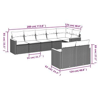 VidaXL set divano da giardino Polirattan  