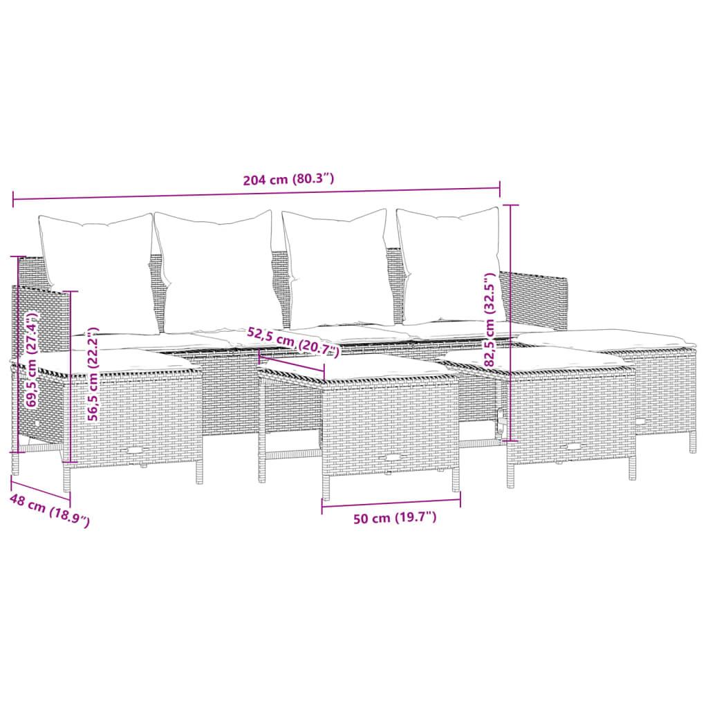 VidaXL set divano da giardino Polirattan  