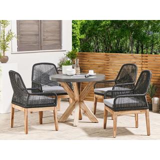 Beliani Salle à manger de jardin avec chaises en Fibre-ciment Industriel OLBIA  