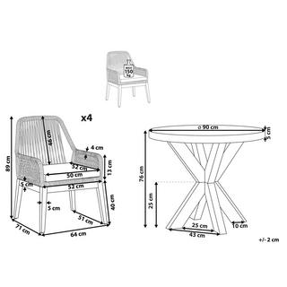 Beliani Gartentisch Set aus Faserzement Industriell OLBIA  