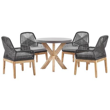 Beliani Salle à manger de jardin avec chaises en Fibre-ciment Industriel OLBIA  