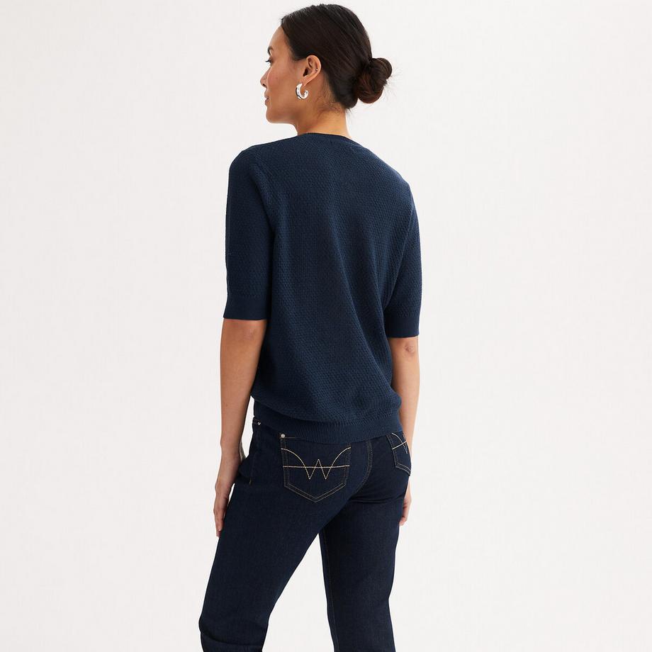 La Redoute Collections Pull Col Rond Manches Courtes  