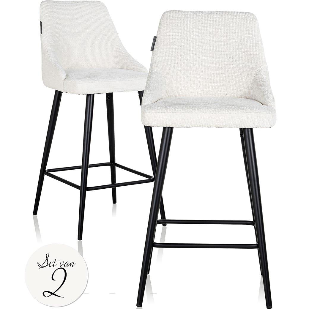 mutoni Chaise de bar Brooke blanche 98 (lot de 2)  