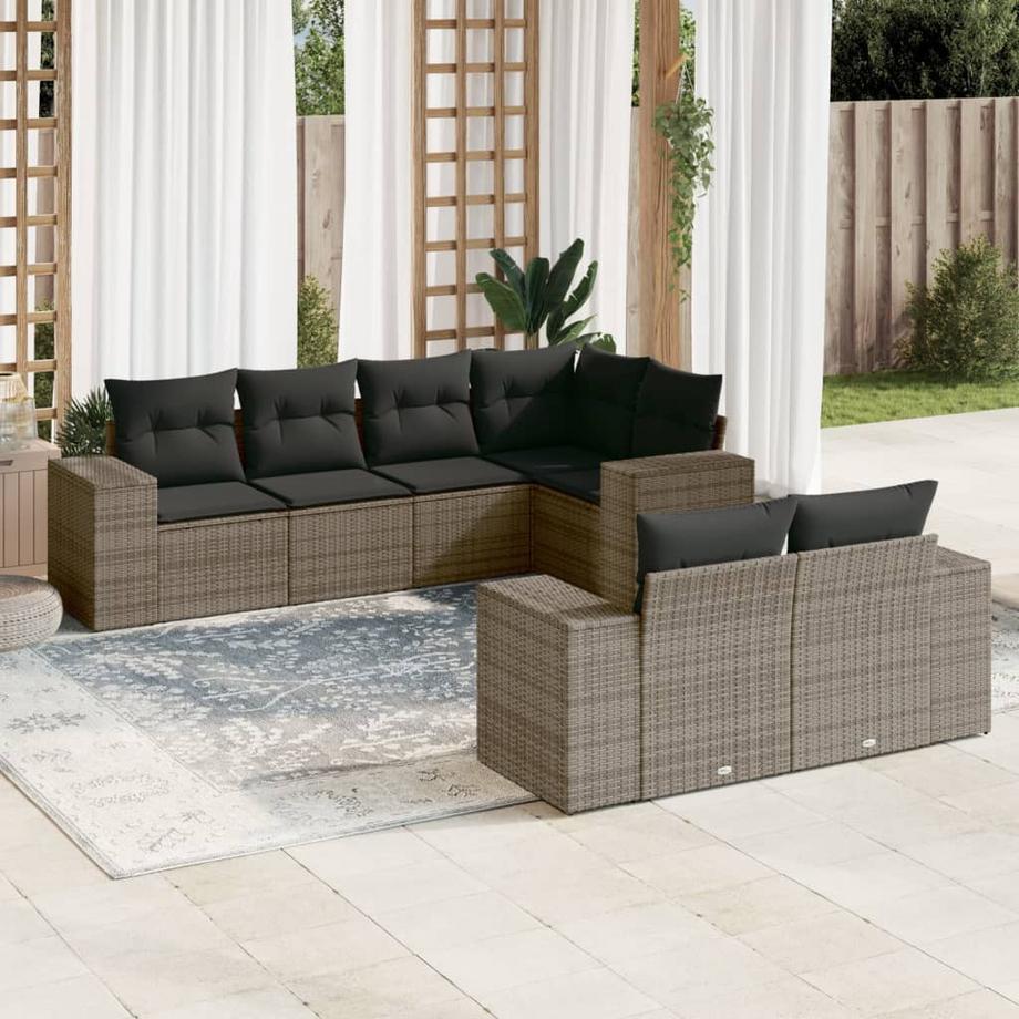 VidaXL Ensemble de canapés de jardin rotin synthétique  
