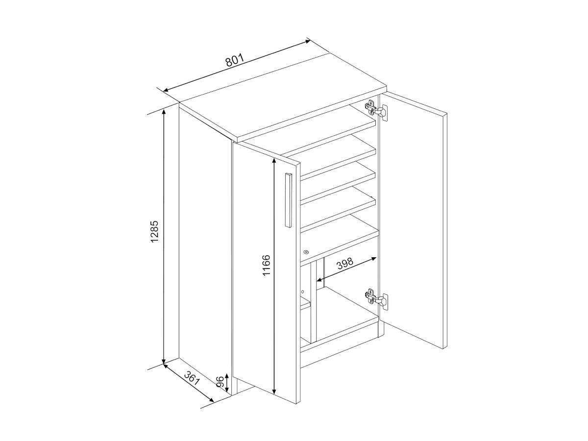 Vente-unique Schuhschrank Mathias 2 Türen  