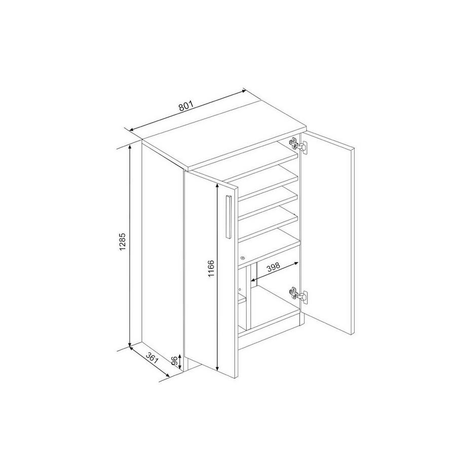 Vente-unique Schuhschrank Mathias 2 Türen  
