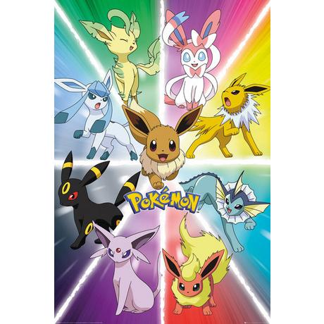 GB Eye Poster - Gerollt und mit Folie versehen - Pokemon - Evolution - Evoli  