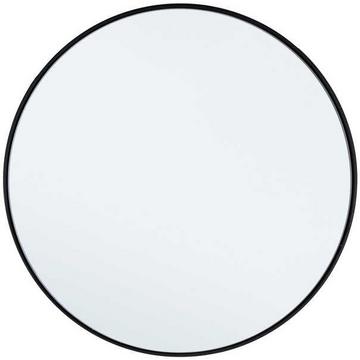 Specchio Nucleos rotondo con cornice nera 50x50