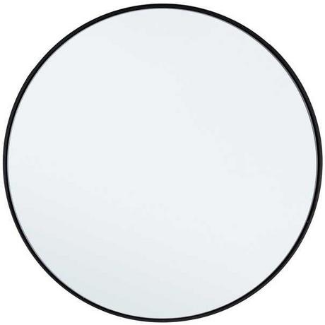 mutoni Miroir Nucleos rond avec cadre noir 50x50  