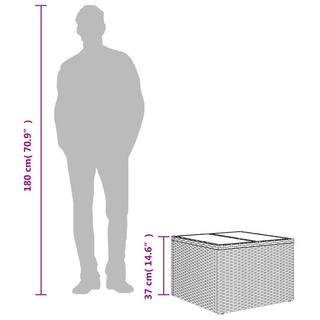 VidaXL Table de jardin rotin synthétique  
