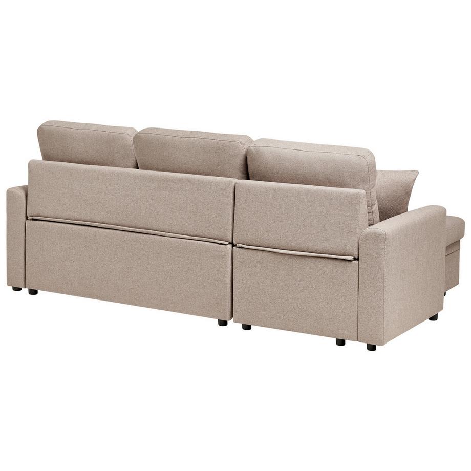 Beliani Ecksofa aus Kunstleinen Landhausstil NASSJO  
