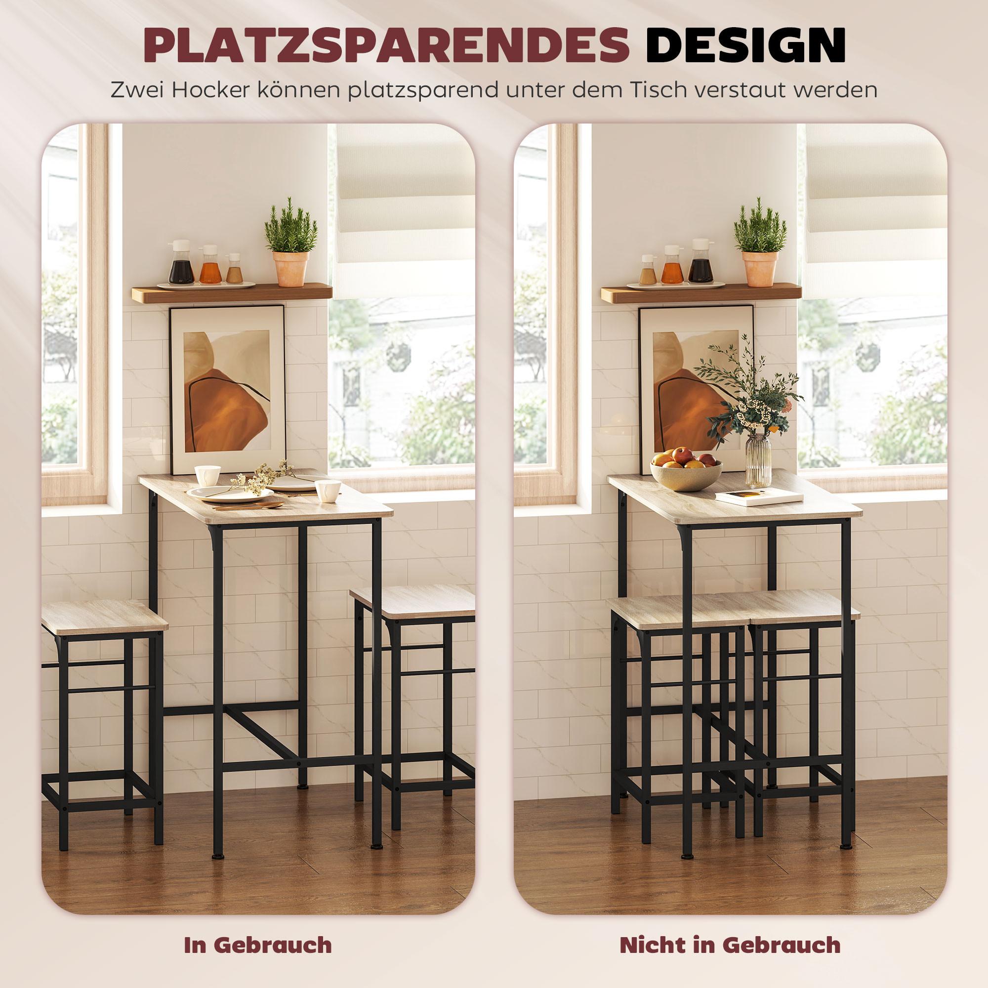 HOMCOM Ensemble de table de bar  