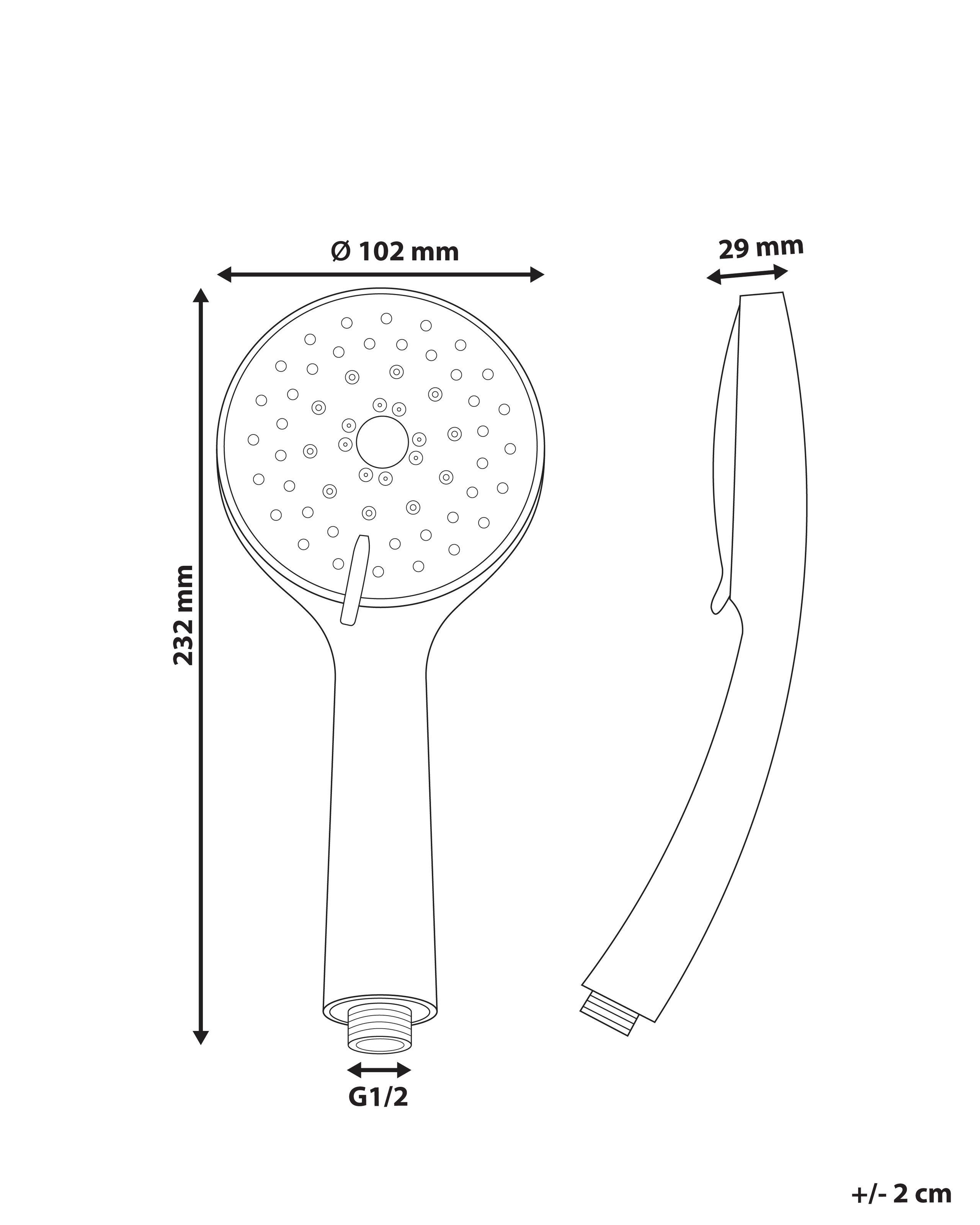 Beliani Kit de pommeau de douche avec tuyau flexible en ABS (matière synthétique durable) Traditionnel TAMUSHAL  