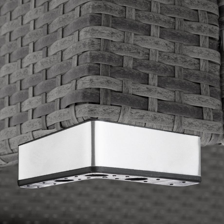 Tectake Lettino doppio in rattan Carbonera Lettino prendisole resistente alle intemperie e ai raggi UV  
