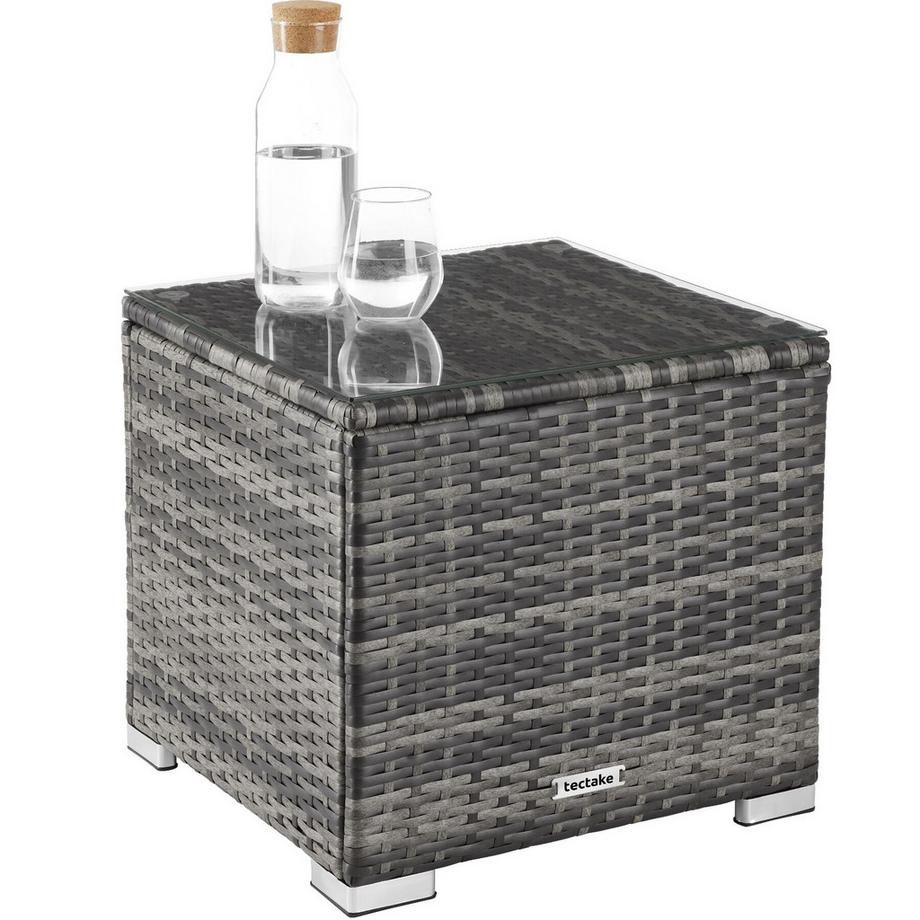Tectake Lettino doppio in rattan Carbonera Lettino prendisole resistente alle intemperie e ai raggi UV  