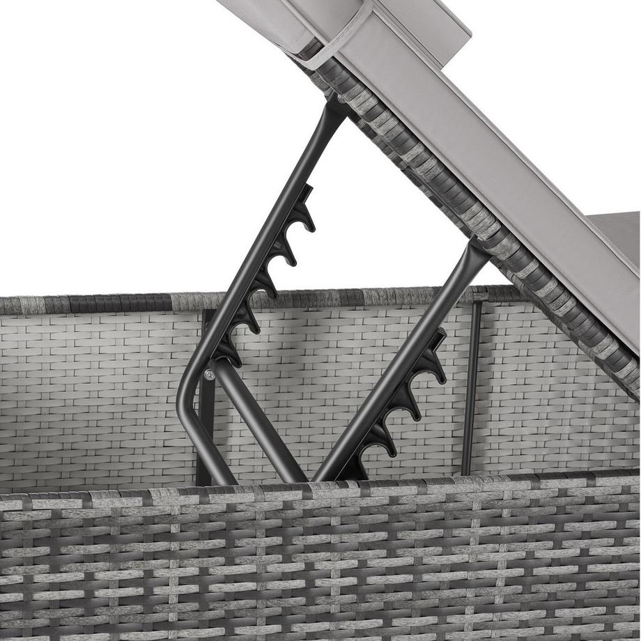 Tectake Lettino doppio in rattan Carbonera Lettino prendisole resistente alle intemperie e ai raggi UV  