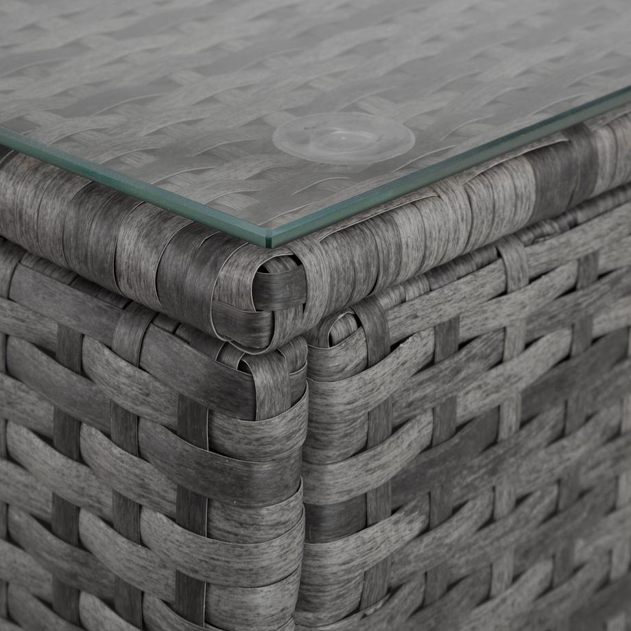 Tectake Lettino doppio in rattan Carbonera Lettino prendisole resistente alle intemperie e ai raggi UV  