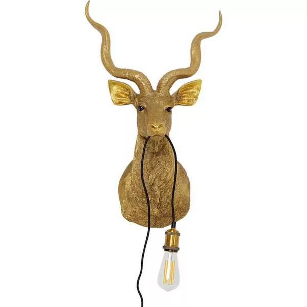 KARE Design – Wandleuchte Animal Goat gold 45×74, One Size, Gold