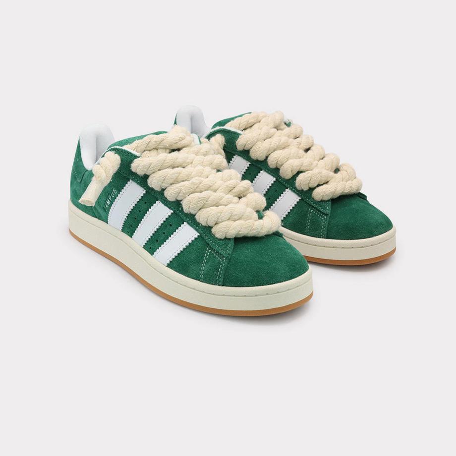 adidas Campus 00s Dark Green White Rope Lace Beige Sneakers  