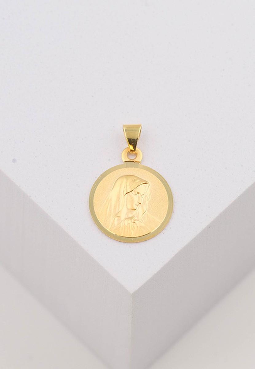 MUAU Schmuck  Pendentif médaille Dolorosa or jaune 750, 12mm, 19x13mm 