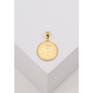 MUAU Schmuck  Pendentif médaille Dolorosa or jaune 750, 12mm, 19x13mm 