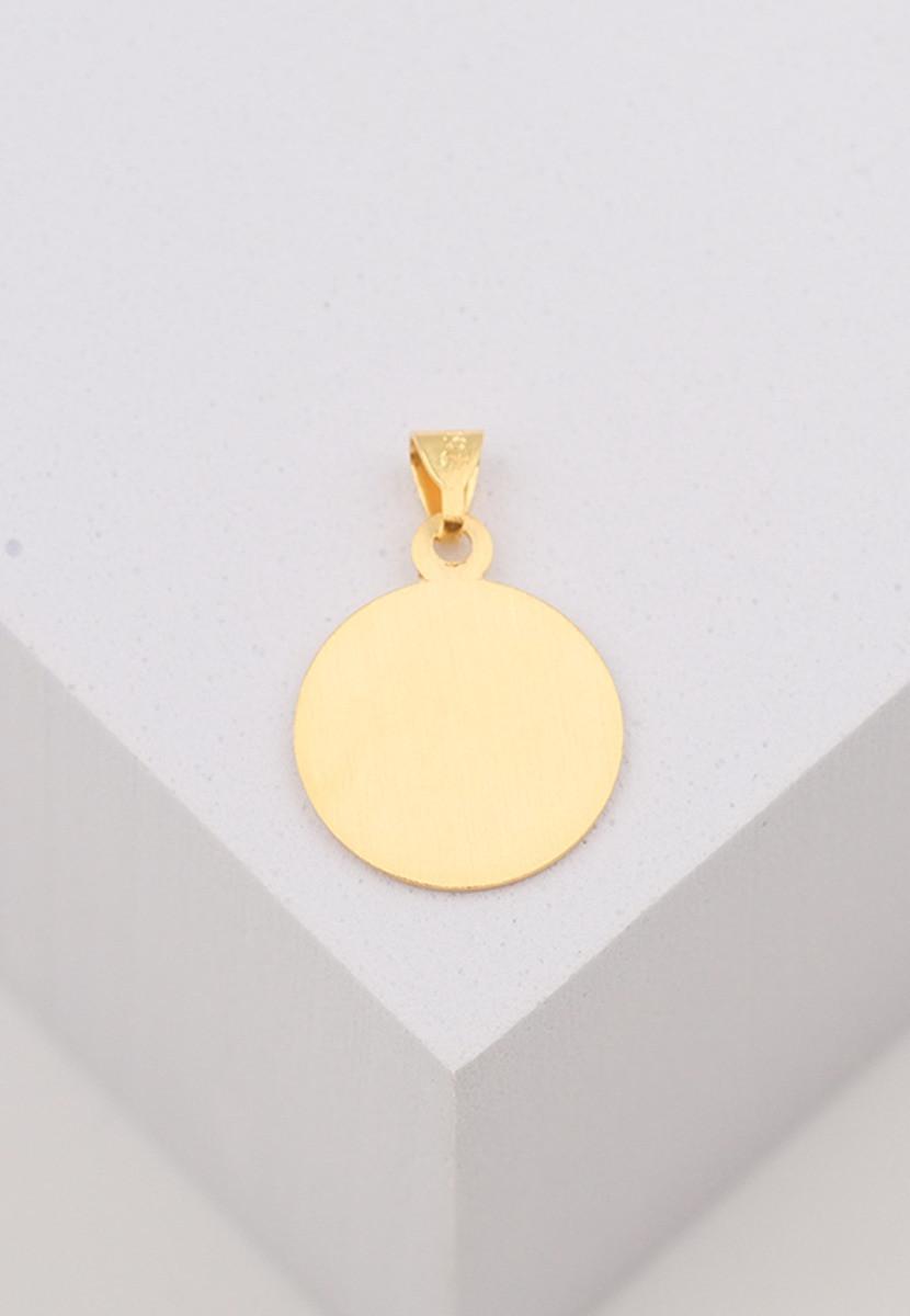 MUAU Schmuck  Anhänger Medaille Dolorosa Gelbgold 750, 12mm, 19x13mm 