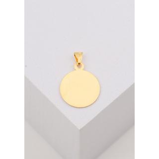 MUAU Schmuck  Pendentif médaille Dolorosa or jaune 750, 12mm, 19x13mm 