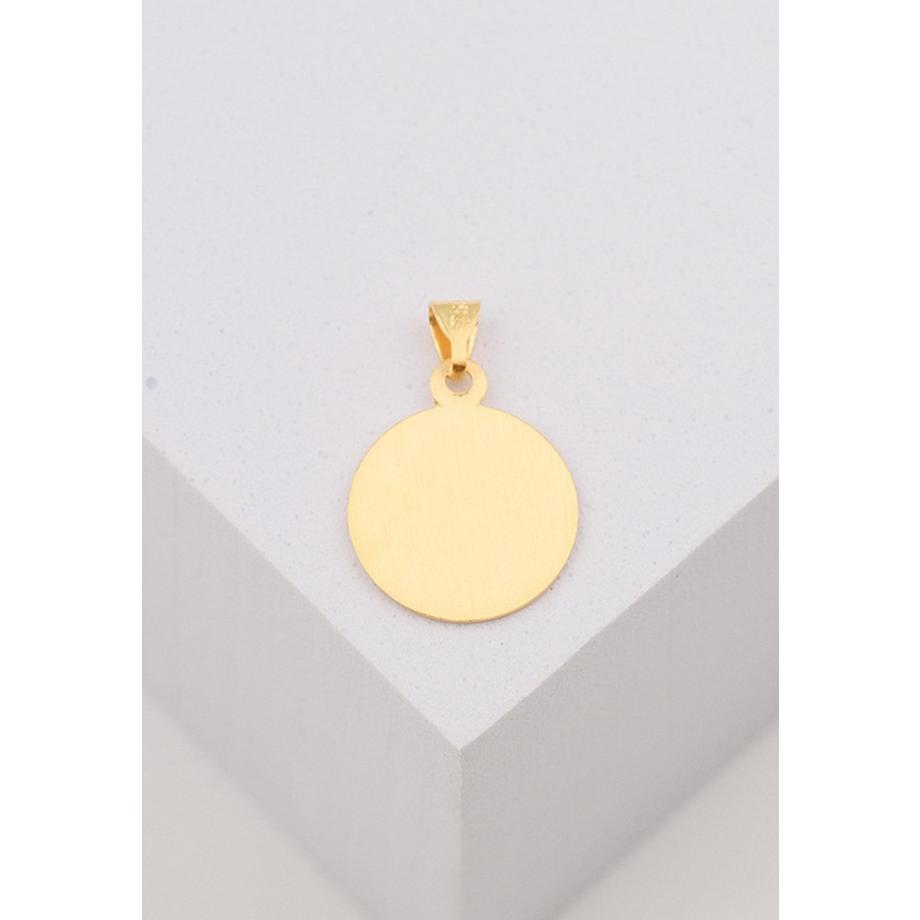 MUAU Schmuck  Anhänger Medaille Dolorosa Gelbgold 750, 12mm, 19x13mm 