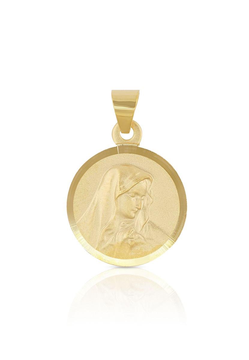 MUAU Schmuck  Pendentif médaille Dolorosa or jaune 750, 12mm, 19x13mm 