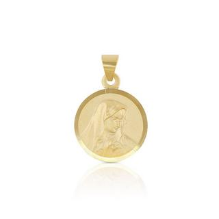 MUAU Schmuck  Pendentif médaille Dolorosa or jaune 750, 12mm, 19x13mm 