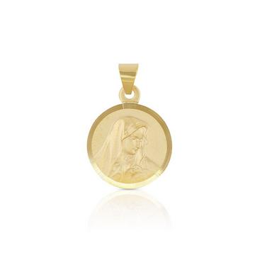 Pendentif médaille Dolorosa or jaune 750, 12mm, 19x13mm