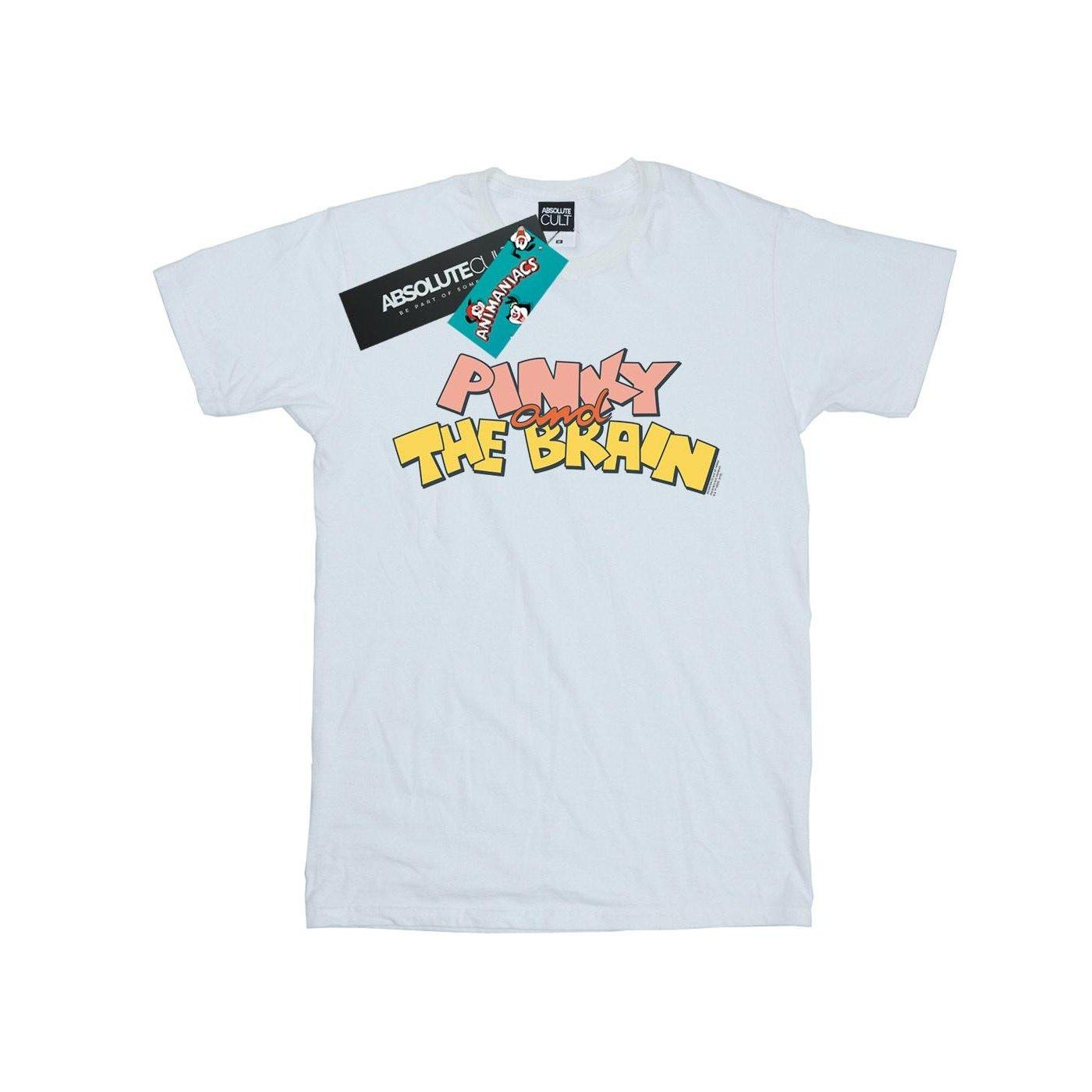 Image of Pinky And The Brain Logo Tshirt Herren Weiss 4XL