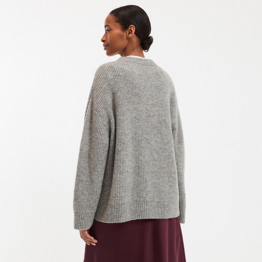 La Redoute Collections Pullover mit Rundhalsausschnitt aus flauschigem Grobstrick  