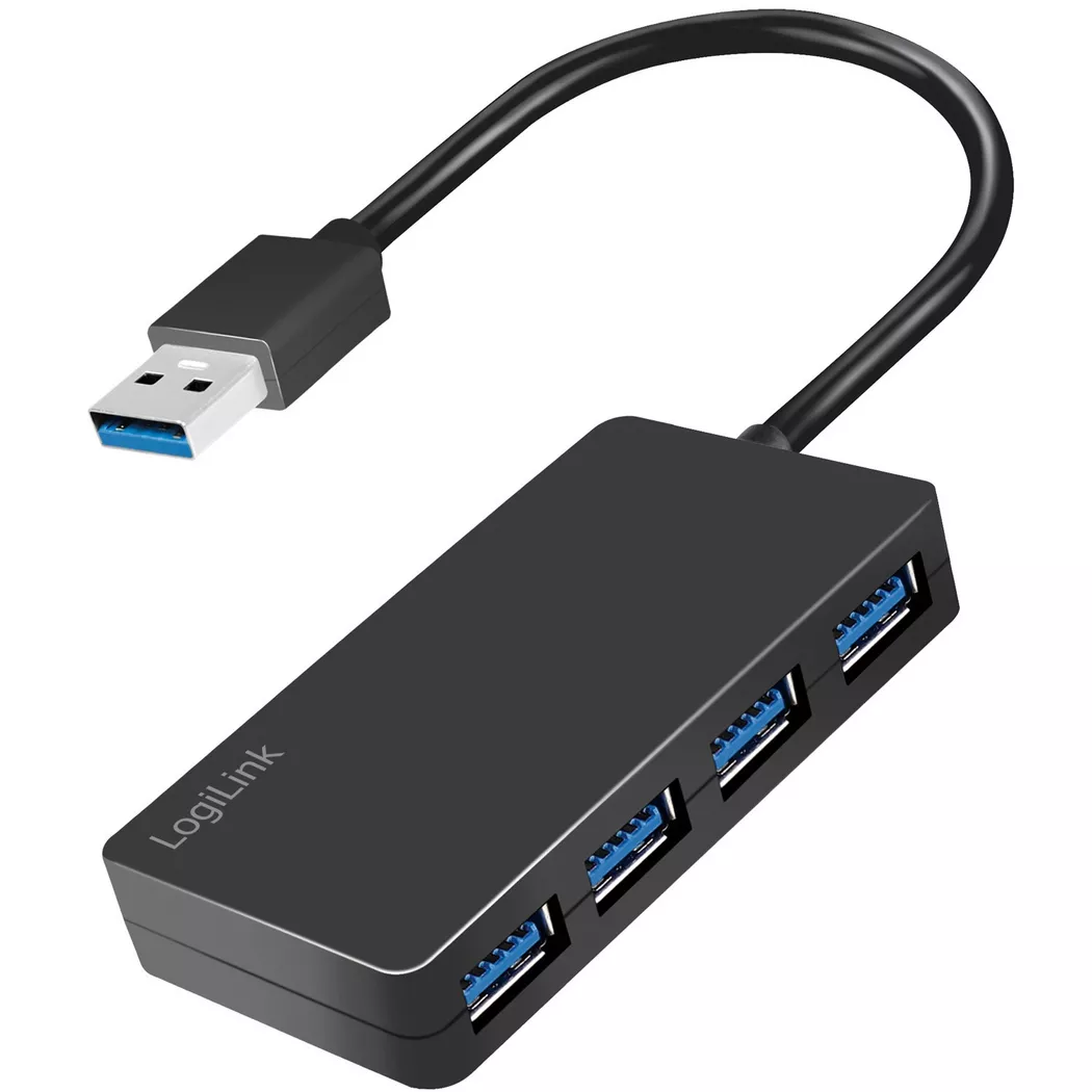 LogiLink UA0396 Schnittstellen-Hub USB 3.2 Gen 1 (3.1 Gen 1) Type-A 5000 Mbit/s Schwarz