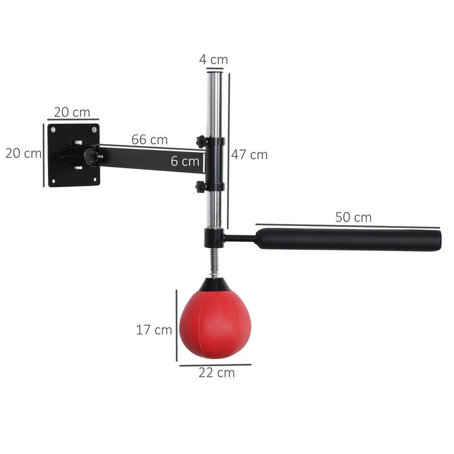 Northio  Telaio da boxe Spinning Bar da boxe Supporto da parete pieghevole con barra reflex Altalena a 360° regolabile in altezza per adulti, Rosso 