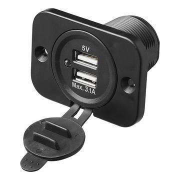 Porta USB doppia da incasso tipo A 3100mA 12V/24V