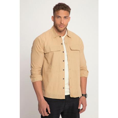 Sthuge  Leinenmix-Hemd, Overshirt, Langarm, Kentkragen 