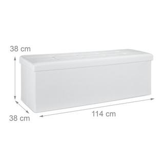 B2X Banquette de rangement pliable tissu lin  