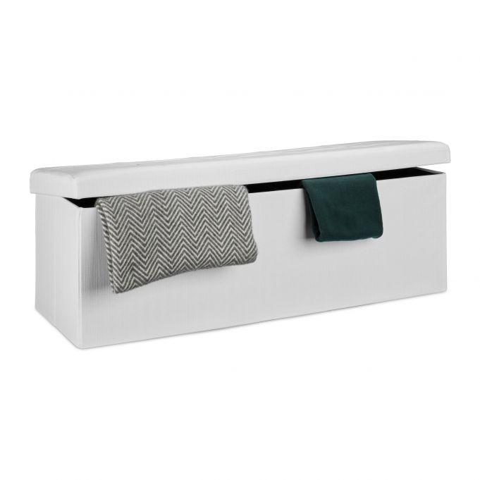 B2X Banquette de rangement pliable tissu lin  