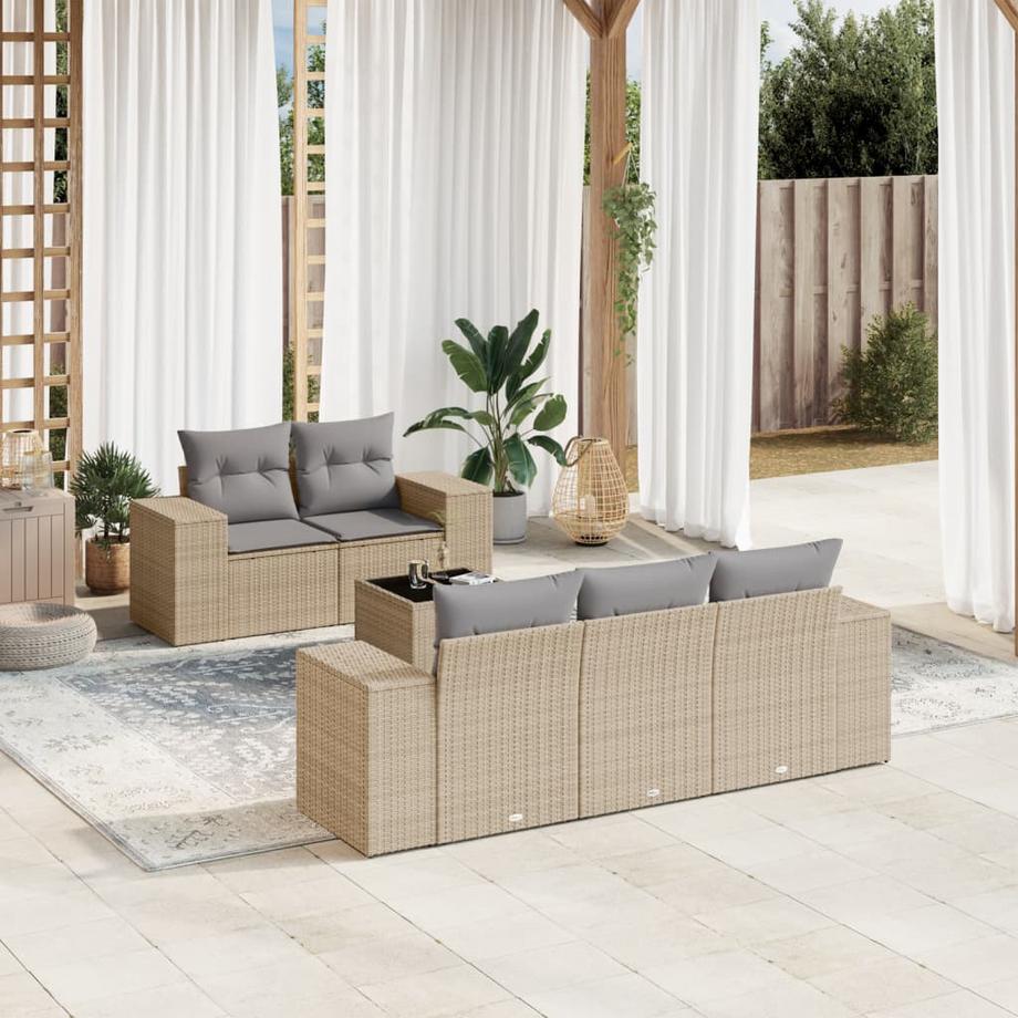 VidaXL Ensemble de canapés de jardin rotin synthétique  