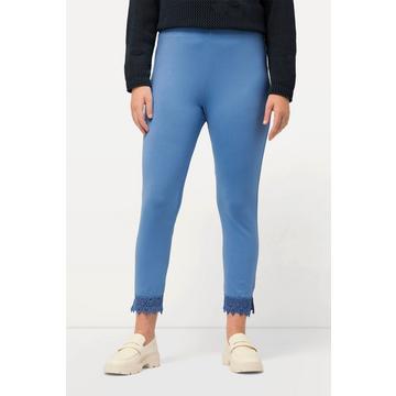 Leggings a 7/8 in cotone biologico con orli di pizzo