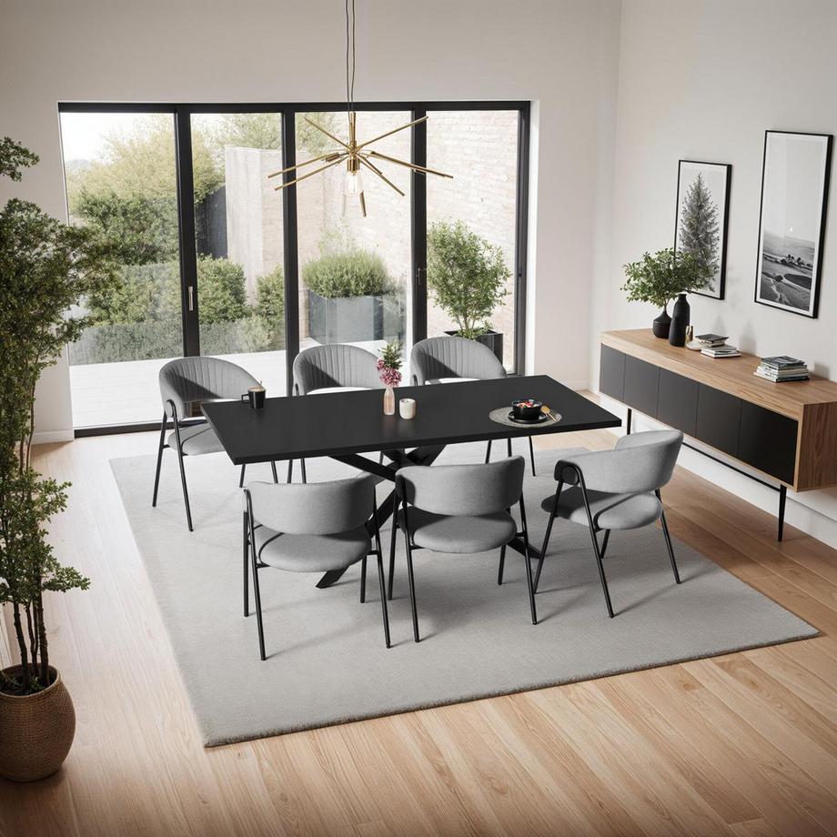 Tectake Fauteuil Bedano en tissu rembourré  