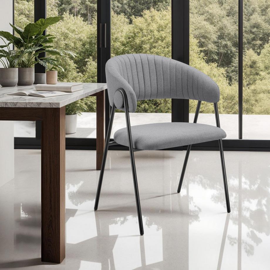Tectake Fauteuil Bedano en tissu rembourré  