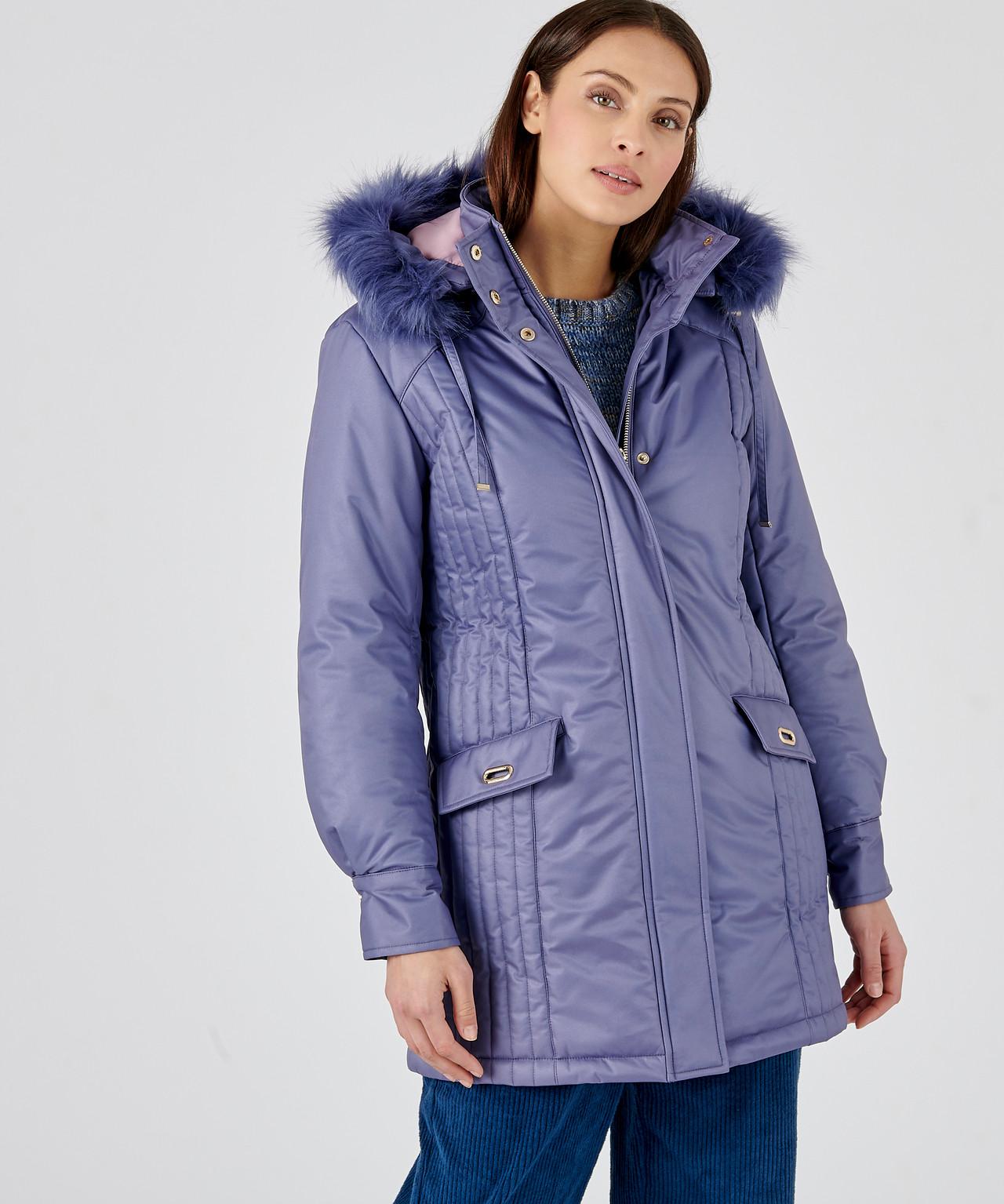 Image of Parka Mit Modischer Steppung, Thermolactyl. Damen Blau 54/56