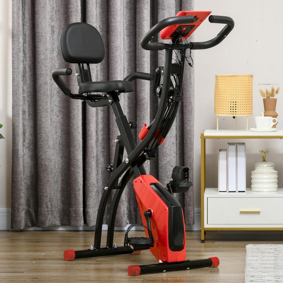 Northio  Cyclette 2 In 1 Home Trainer Display Lcd Ruota Pieghevole Per Esercizi Con Resistenza Magnetica Regolabile Su 8 Livelli E 1 Paio Di Corde Di Tensione 107X52X110 Cm 
