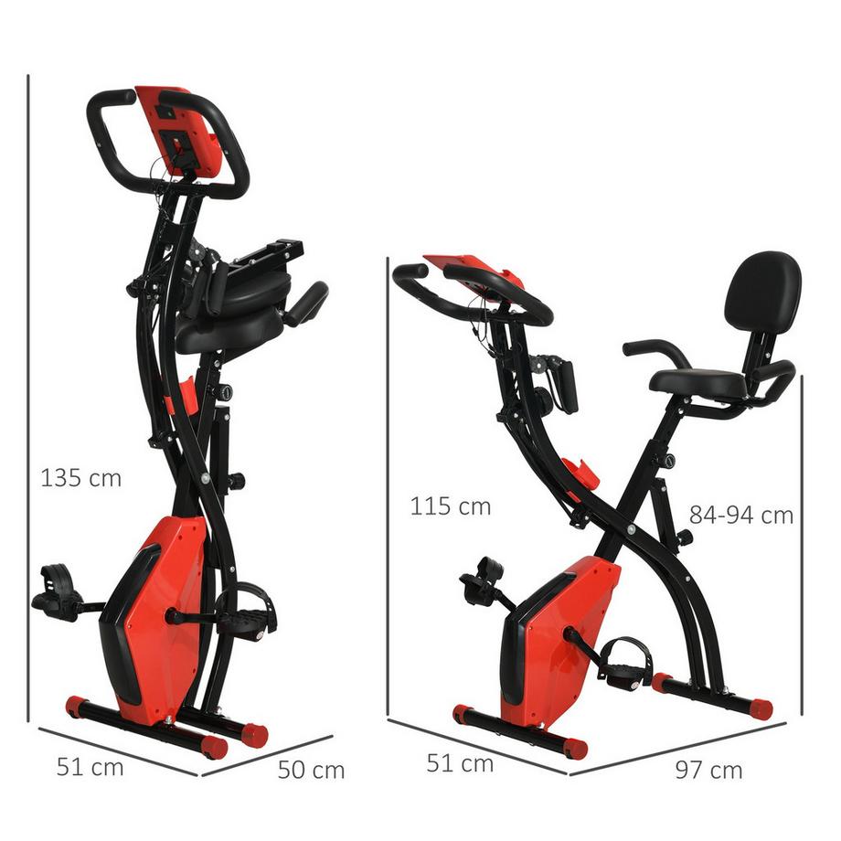 Northio  Cyclette 2 In 1 Home Trainer Display Lcd Ruota Pieghevole Per Esercizi Con Resistenza Magnetica Regolabile Su 8 Livelli E 1 Paio Di Corde Di Tensione 107X52X110 Cm 