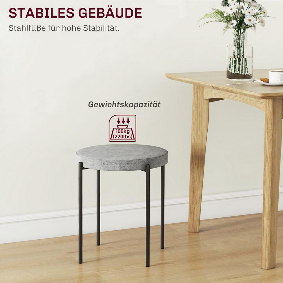 Northio 4er Set stapelbare Esszimmerstühle mit gepolsterter Sitzfläche  