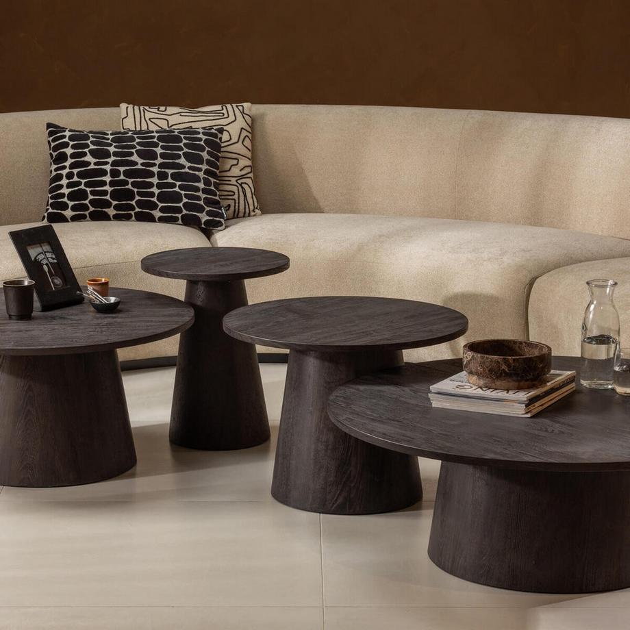 mutoni Table basse Maan brun foncé 100  